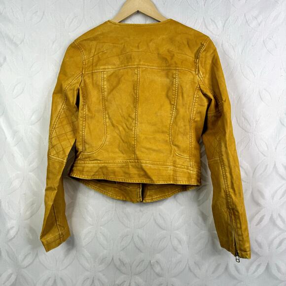 Members Only Washed Vegan Leather Moto Jacket Size S NWT - Picture 5 of 12